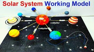 solar system working model making for science project - diy at home - simple and easy | craftpiller