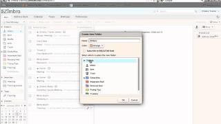 Creating/organizing mail using folders in Zimbra 8