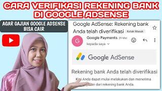 CARA VERIFIKASI REKENING BANK DI AKUN GOOGLE ADSENSE AGAR GAJIAN DI YOUTUBE BISA CAIR