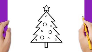 How to draw a Christmas tree 