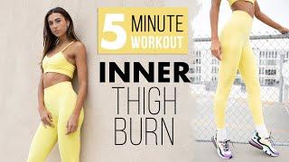 5 MIN Inner Thigh Tone & Burn // No Equipment Workout // Sami Clarke #FitAtHome