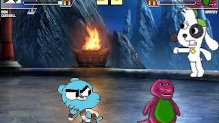 MUGEN battle #1332: Doki & Gumball vs Barney