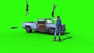 Green Screen The Walking Dead Zombies Run Over by Pickup - Footage PixelBoom