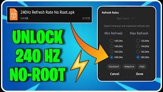 UNLOCK 240 Hz Refresh Rate on Android Without Rooting - All Devices