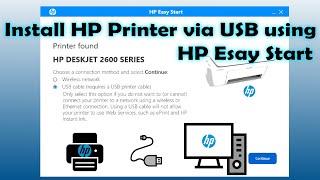 HP Printer Installation via USB using HP Easy Start software