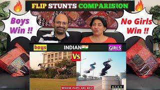 INDIA BOYS VS GIRLS BEST FLIP STUNTS | Whose Flips Are BEST ?!! | Reaction !! 