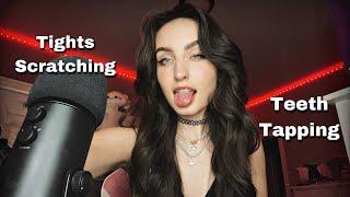 ASMR | Fast & Aggressive Clothes Scratching, ( Tights ) Leather Sounds, Teeth Tapping, Mouth Sounds