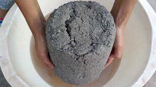 Omg || New || Black concrete huge buckets crumbling in lots of water || dust volcano