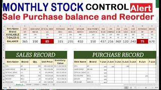 sales and purchase data entry and record maintain in excel