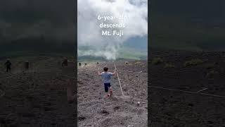 6-year old celebrates after summiting Mt. Fuji!