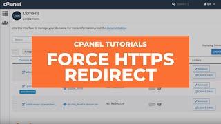 cPanel Tutorials - How to Use the Force HTTPS Redirect Feature