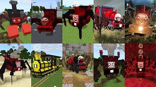 ВСЕ ВИДЫ ЧУ ЧУ ЧАРЛЬЗА В МАЙНКРАФТ CHOO-CHOO CHARLES MINECRAFT ADDON BEDROCK МОДЫ SCP