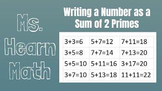 Writing a Number as Sum of Primes