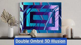 WOW!! Double Ombré 3D Illusion Art tutorial. Fluid Acrylic Art DIY