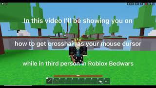 How to get crosshair while in third person in Roblox Bedwars #shorts