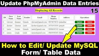 How to edit Update data in Database using PHP MYSQL | PHP Tutorial for beginners | PHP CRUD | Form