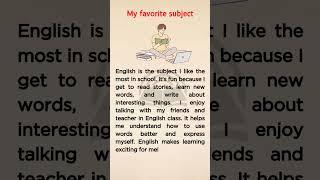Favorite subject#english #reading #story #storytelling #englishspeaking #shorts #shortsvideo #short