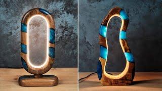 Two Amazing Modern Table Lamps with Wood and Epoxy | Resin Art