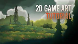 2D Game Art Tutorial (Stylized Landscape In 15 Minutes)
