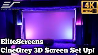 135" EliteScreens ALR CineGrey 3D Fixed Frame 16x9 4K Home Theater Screen : Unboxing Set Up & Review