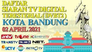 DAFTAR SIARAN TV DIGITAL TERESTERIAL (DVBT2) KOTA BANDUNG 2021