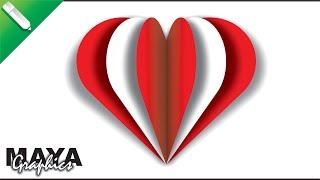 3d Heart Shaped Design in Coreldraw | Professional logo designing in coreldraw | Coreldraw tutorial