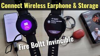 FIRE BOLTT Invincible - USB Mode & How to Connect TWS or Bluetooth Wireless Earphone with Smartwatch