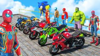 SPIDER-MAN Army CBR SuperBike Racing Challenge on Airport Rampa (Funny Contest) #203