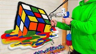 ASMR Rug Tufting | Rubik's Cube Rug (Start To Finish)