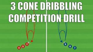 3 Cone Dribbling Competition Drill | Football/Soccer