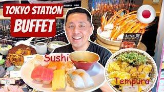 ALL YOU CAN EAT Sushi, Tempura & Ramen!  Japanese Food Buffet at Tokyo Station!