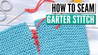 Seaming garter stitch with mattress stitch - step by step tutorial