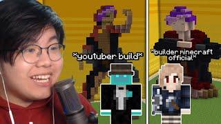 Gw Paksa Tanding Dua Builder Profesional Minecraft (Youtuber Builder VS Builder Official Minecraft)