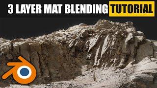 Blender 3 Layer Material Blending Tutorial - Use vertex colors and heightmaps to blend textures