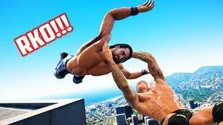 GTA 5 WRESTLING LIKE IN WWE #29 ( RKO, Spear, Powerslam and more!)