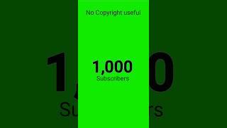 1k subscribers complete live countdown green screen no copyright 2023 | subscribe green screen