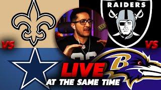 Saints vs Cowboys + Raiders vs Ravens