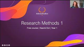 Year 1 - Free Training - Research Methods