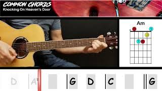 Knocking on Heaven's Door (ver1) - Bob Dylan | EASY GUITAR CHORDS | Common Chords