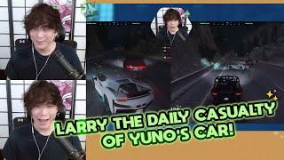 Surely we don't hit any bumps! Yuno's car DEMANDING the DAILY CASUALTY so it took Larry instantly!