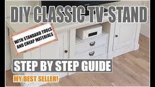 Build a classic TV stand with standard tools and cheap materials, step by step guide