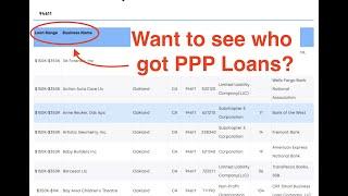 Search All PPP Loan Data // PPP Loan Recipient Names, Locations, Amounts