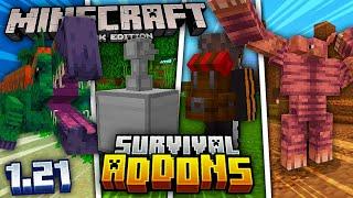 10 ADDONS to IMPROVE your SURVIVAL in MINECRAFT PE/BEDROCK 1.21 | Minecraft Bedrock Mods