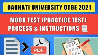 Gauhati University 'Mock Test Exam Process & Instructions' (2021) | Gauhati University OTBE Process