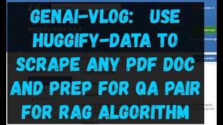 GenAI Vlog - New Package: Huggify-Data - Part I - scrape from any PDF, generate QA, and push to HF