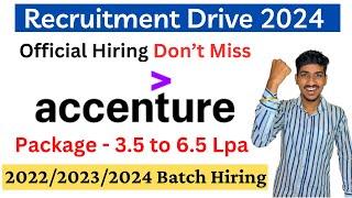 Accenture Off Campus Drive 2024 | Accenture Mass Hiring 2024 Fresher | Accenture Recruitment 2024