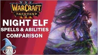 New Night Elf Spells and Abilities Side by Side with Old | Warcraft 3 Reforged Beta