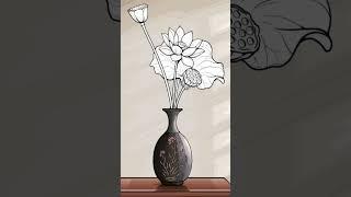 Beautiful Flower vase drawing #animation#creative #idea