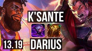 K'SANTE vs DARIUS (TOP) | 6 solo kills, 7/2/7, Dominating | NA Master | 13.19