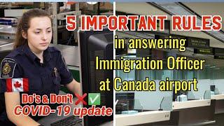 5 IMPORTANT RULES IN ANSWERING  IMMIGRATION AT CANADA AIRPORT | Philippines to Canada | Pinoy Vlogs